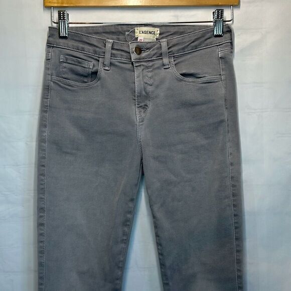 L'agence Brigitte Mid Rise Skinny Gris Gray Jeans Size 27 - Picture 2 of 9
